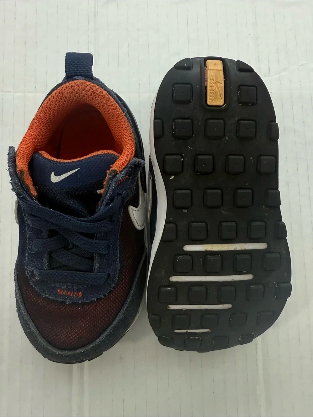 Nike Waffle One Midnight White Orange Toddler Shoes Sz(5C)